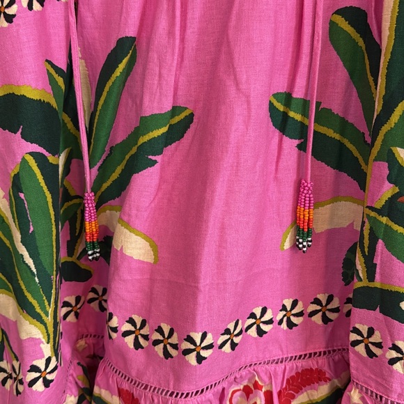 Farm Rio Pink Leopard Embroidered Mini Dress- XL - Picture 2 of 4